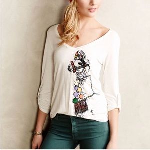 Anthropologie Llama Top